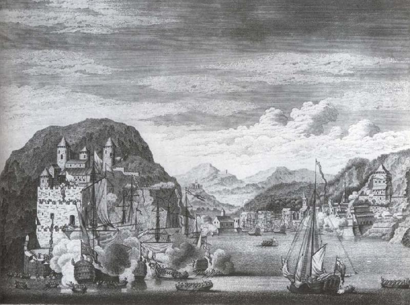 The taking of Porto Bello by Vice-Admiral Vernon on 22 November 1739 with six men-o-war only, Monamy, Peter